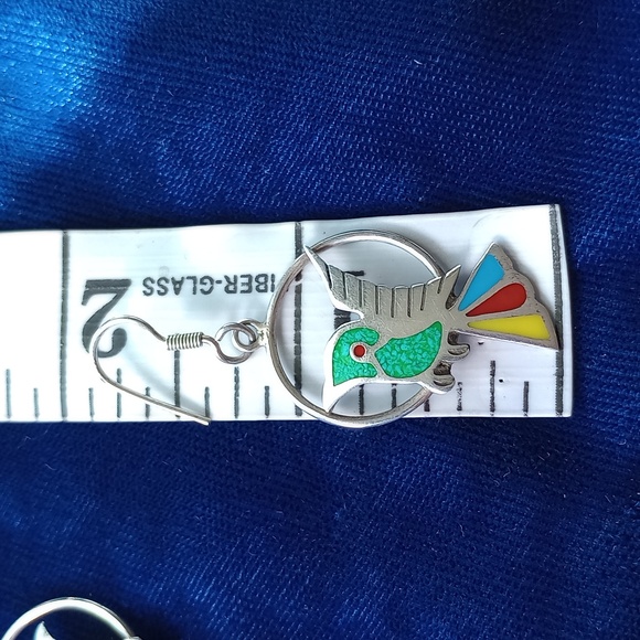 Colorful Hummingbird Dangle Earrings - Picture 4 of 9